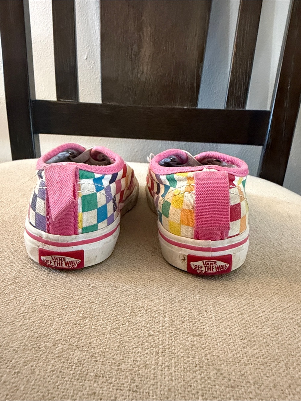Vans Kids Baby Toddler Multicolor Checkerboard Sneakers Rainbow Size 6 - Picture 4 of 6